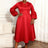 AOMEIDRESS Women A Line Dress Lantern Sleeves Turn Down Collar Gowns