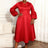 AOMEIDRESS Women A Line Dress Lantern Sleeves Turn Down Collar Gowns