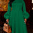 AOMEIDRESS Women A Line Dresses Half High Neck Long Sleeve 3D Floral - Green / S