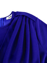 AOMEIDRESS Women Bodycon Dress O Neck Long Sleeve Draped Party Gowns