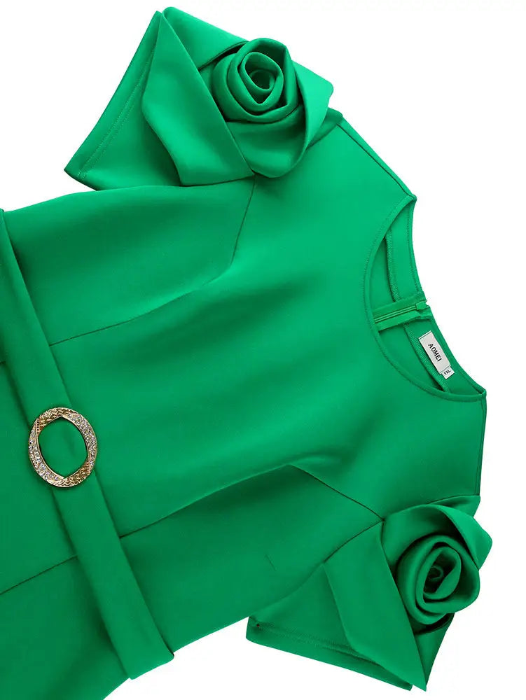 AOMEIDRESS Women Bodycon Mermaid Party Dresses Fishtail 3D Flower