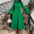 AOMEIDRESS Women Bowtie Collar Long Sleeve Cocktail Dresses A Line Maxi DarkGreen / S