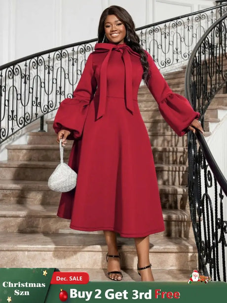 Red Christmas evening party dress