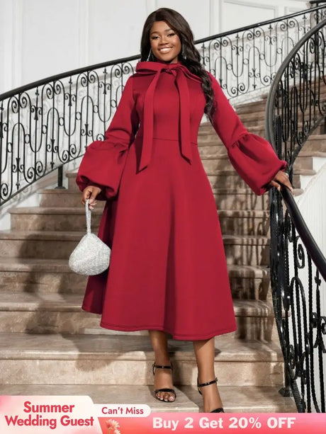 Red Christmas evening party dress