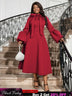 Red Christmas evening party dress