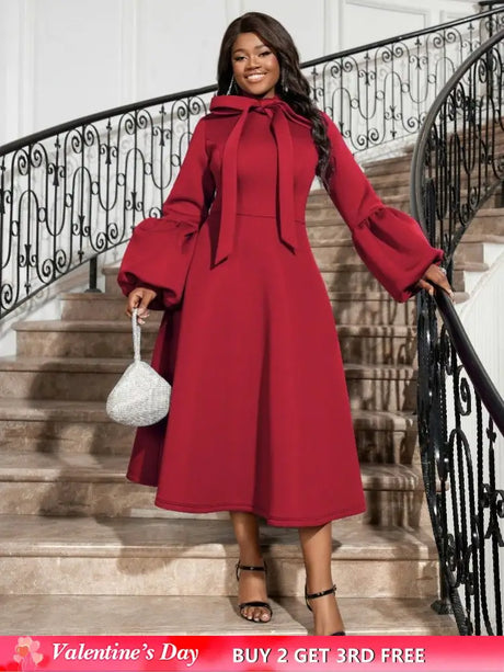 Red Christmas evening party dress