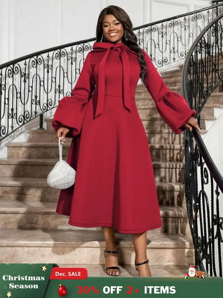 Red Christmas evening party dress