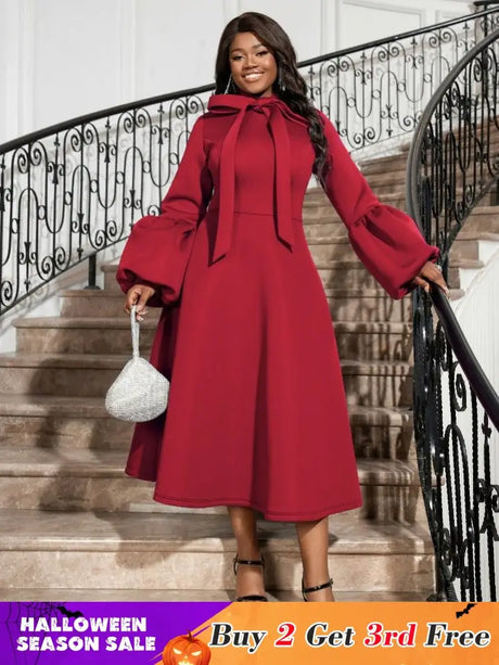 Red Christmas evening party dress