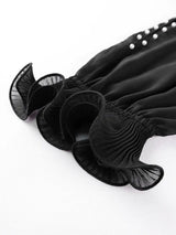 AOMEIDRESS Women Chiffon Dress Ruffles Puff Sleeve Wedding Guest Gown