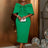 Green bodycon midi dress for women