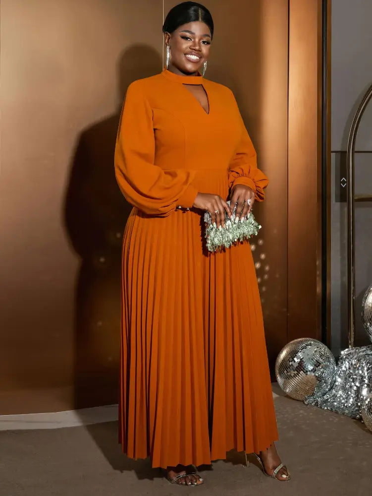 AOMEIDRESS Women Cut Out Long Evening Dresses Elegant Pleated Dress