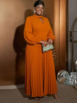 AOMEIDRESS Women Cut Out Long Evening Dresses Elegant Pleated Dress