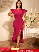 AOMEIDRESS Women Elegant Dresses For Special Occasions Summer Wedding Wine / S