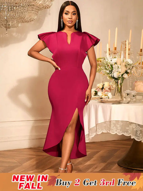 AOMEIDRESS Women Elegant Dresses For Special Occasions Summer Wedding Wine / S