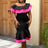 Rose Sexy One Shoulder Party Dress 