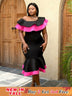 Rose Sexy One Shoulder Party Dress 