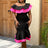 Rose Sexy One Shoulder Party Dress 