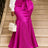 AOMEIDRESS Women Fishtail Skirt Rose High Waist Bow Tie Slim Bodycon - Rose / S