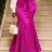 AOMEIDRESS Women Fishtail Skirt Rose High Waist Bow Tie Slim Bodycon - Rose / S