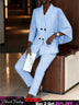AOMEIDRESS Women Flare Sleeve Blazer Slim Pants Suit Office Lady Wear LightBlue / S