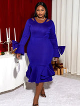 Royal Blue Flattering Vintage Dress