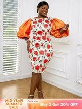 Floral print bodycon dress for women