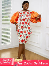 Floral print bodycon dress for women