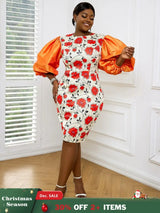 Floral print bodycon dress for women