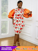 Floral print bodycon dress for women
