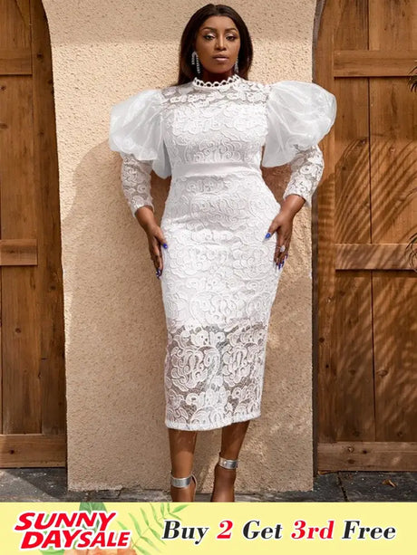 White Midi Dress is Perfect for Wedding, Honeymoon and Prom