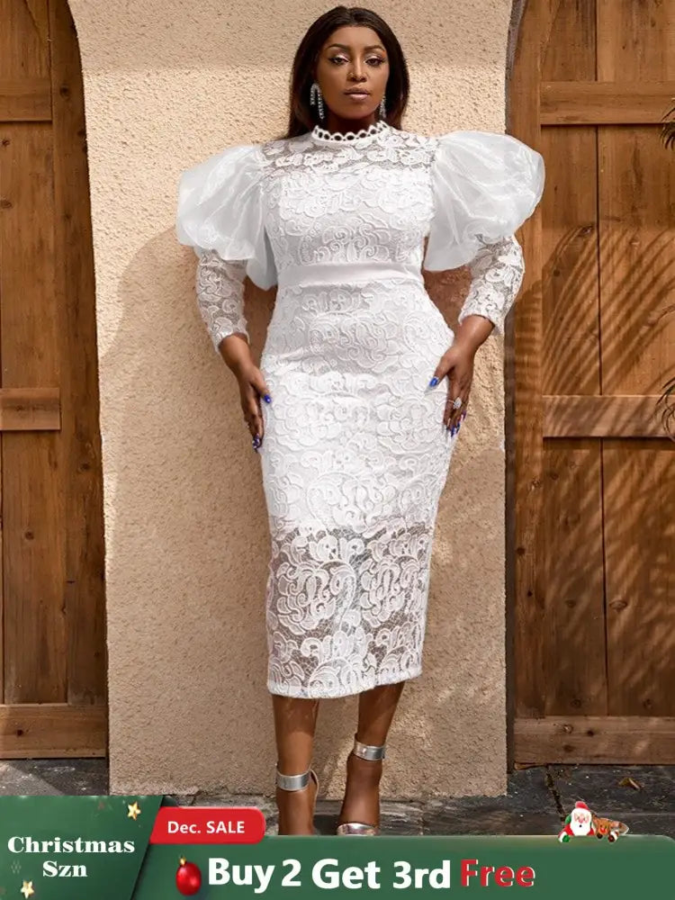 White Midi Dress is Perfect for Wedding, Honeymoon and Prom