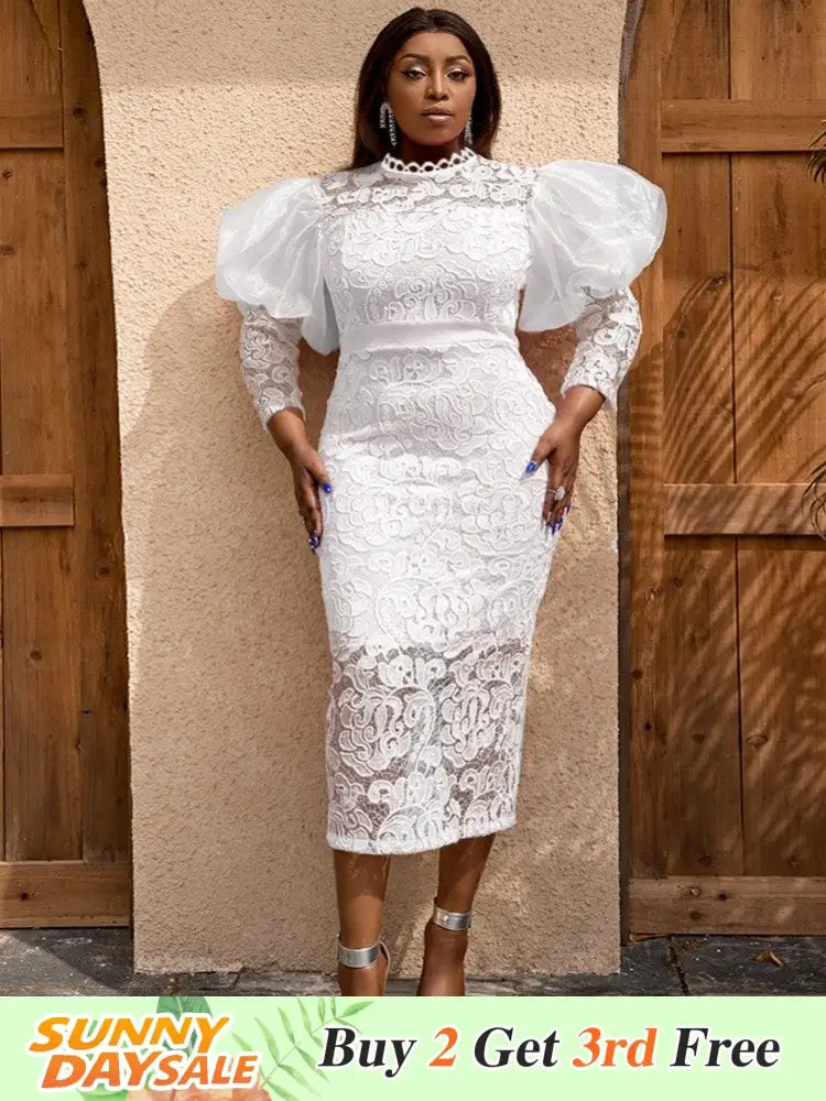 White Midi Dress is Perfect for Wedding, Honeymoon and Prom