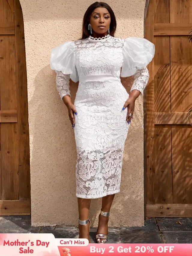 White Midi Dress is Perfect for Wedding, Honeymoon and Prom