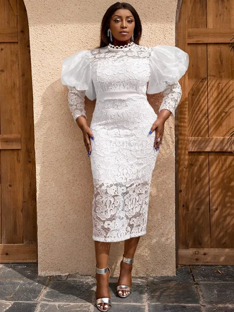 White Midi Dress is Perfect for Wedding, Honeymoon and Prom