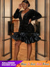 Deep V-neck Mini Mermaid Dress sequin party dresses