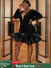 Deep V-neck Mini Mermaid Dress sequin party dresses