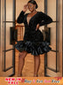 Deep V-neck Mini Mermaid Dress sequin party dresses