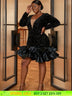 Deep V-neck Mini Mermaid Dress sequin party dresses