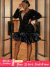 Deep V-neck Mini Mermaid Dress sequin party dresses