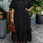 AOMEIDRESS Women Loose Long Dresses Ruffles Hem Africa Solid Church - Black / L