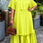 AOMEIDRESS Women Loose Long Dresses Ruffles Hem Africa Solid Church - Yellow / L