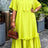 AOMEIDRESS Women Loose Long Dresses Ruffles Hem Africa Solid Church - Yellow / L