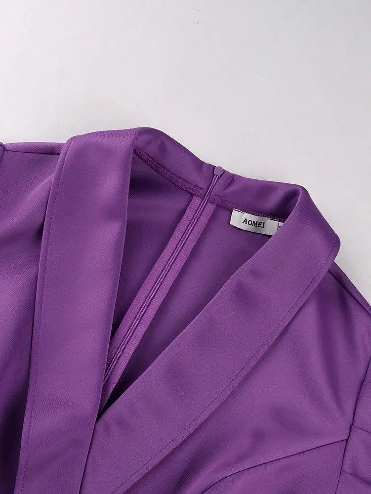 AOMEIDRESS Women Package Hip DressesPuff Sleeve Peplum Party Gowns