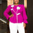 AOMEIDRESS Women Party Shirt O Neck 3D Flower Long Sleeve Peplum Top Rose / L