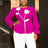 AOMEIDRESS Women Party Shirt O Neck 3D Flower Long Sleeve Peplum Top Rose / L