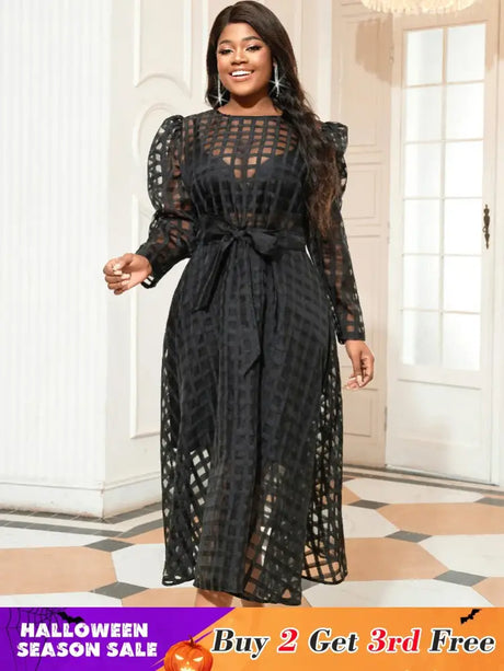 Sexy See Through Plus Size AOMEI Dress for Women