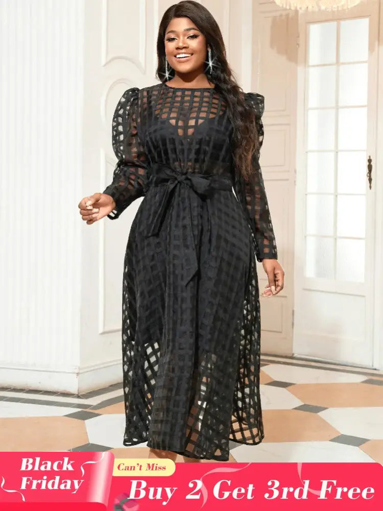 Sexy See Through Plus Size AOMEI Dress for Women
