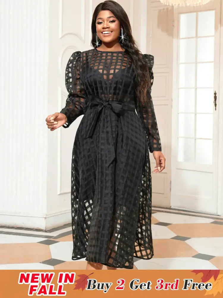 Sexy See Through Plus Size AOMEI Dress for Women