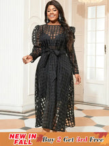Sexy See Through Plus Size AOMEI Dress for Women