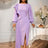 AOMEIDRESS Women Pleated Bodycon Dress Lantern Sleeve Party Clothing Lavender / S